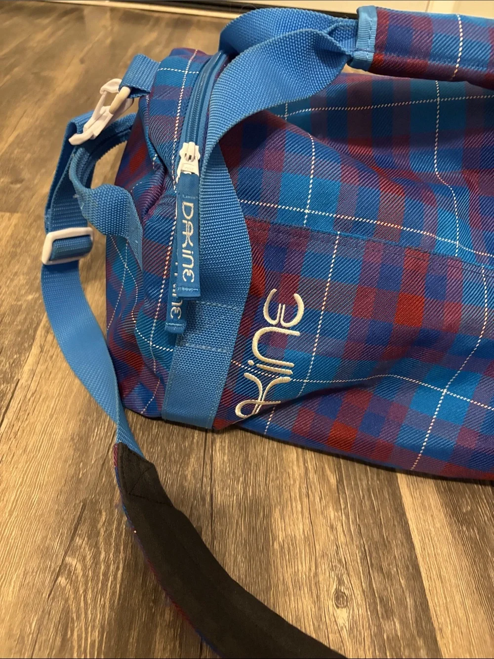 Dakine Blue and Red Plaid Duffel